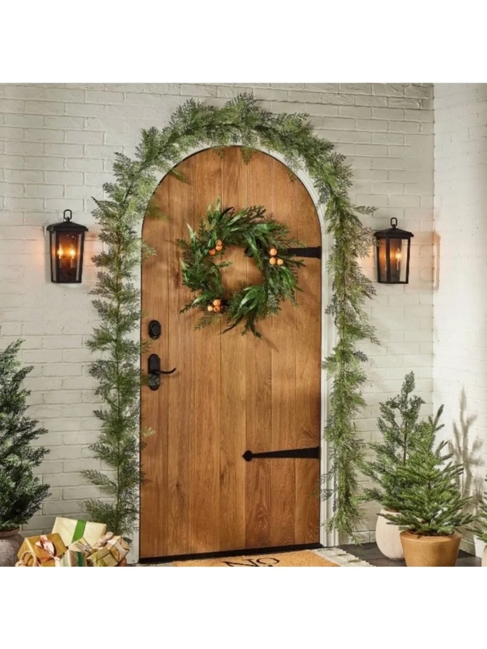 Studio McGee 26” Greenery with Persimmon Botanical Wreath